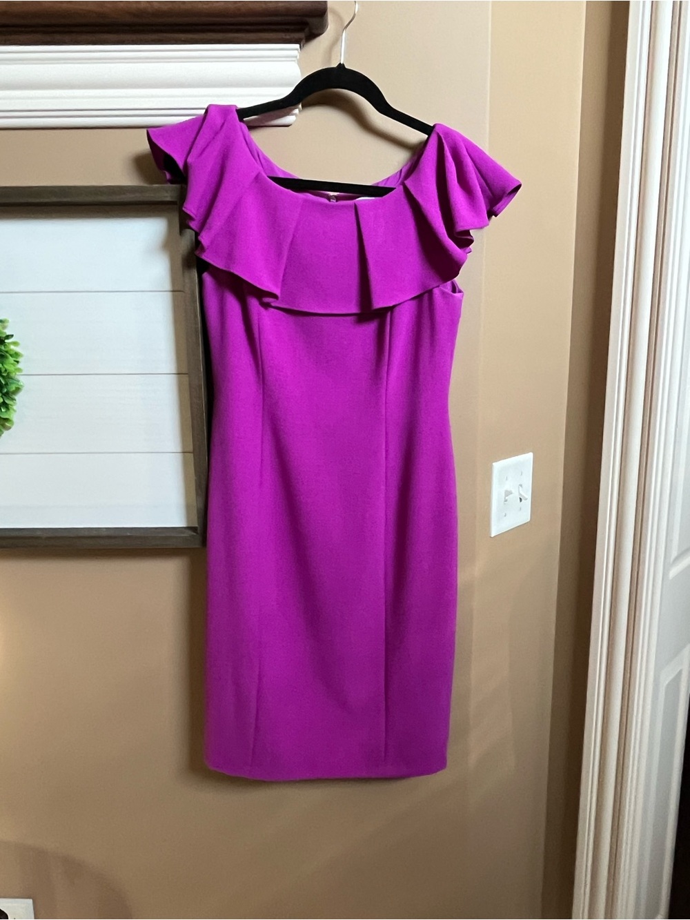 ANTONIO MELANI Bright Magenta Textured Midi Dress